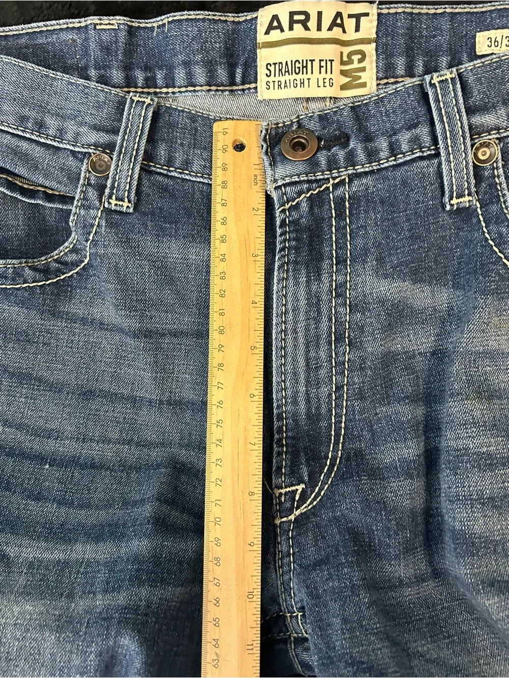 Ariat M5 Mens Straight Leg Walden Jeans Blue Denim Size 36x30 Dark Wash Bootcut